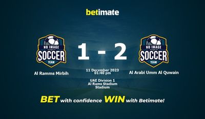 Al Ramms Mirbih vs. Al Arabi Umm Al Quwain Vorhersage, Quoten und Wetttipps 11.12.2023