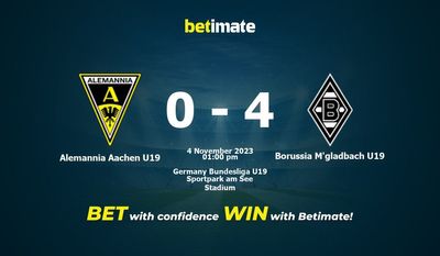 Alemannia Aachen U19 gegen Borussia M'gladbach U19 Vorhersage, Quoten & Wetttipps 04.11.2023