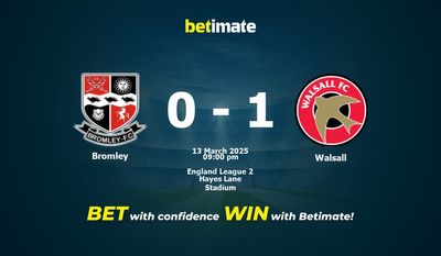 Bromley vs. Walsall – Vorhersage, Quoten und Wetttipps 13.03.2025