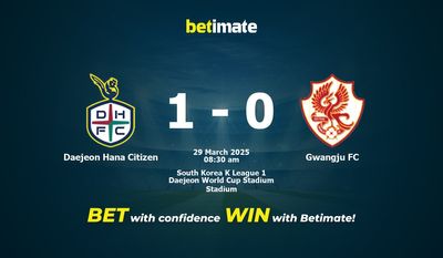 Daejeon Hana Citizen vs. Gwangju FC – Vorhersage, Quoten und Wett-Tipps – 29.03.2025