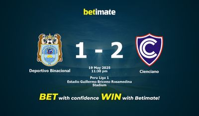 Deportivo Binacional vs. Cienciano Vorhersage, Quoten und Wetttipps 19.05.2025