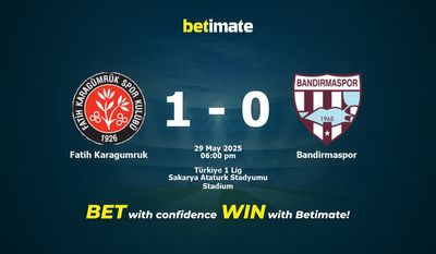 Fatih Karagumruk gegen Bandirmaspor Vorhersage, Quoten und Wetttipps 29.05.2025