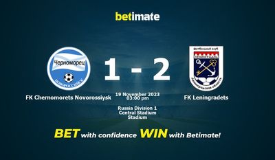 FK Chernomorets Novorossiysk vs. FK Leningradets Vorhersage, Quoten und Wetttipps 19.11.2023