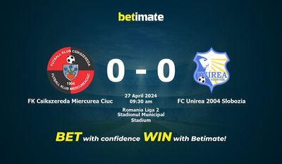 FK Csikszereda Miercurea Ciuc vs. FC Unirea 2004 Slobozia Vorhersage, Quoten & Wetttipps 27.04.2024
