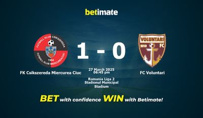 FK Csikszereda Miercurea Ciuc vs. FC Voluntari Vorhersage, Quoten und Wetttipps 27.03.2025