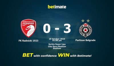 FK Radnicki 1923 gegen Partizan Belgrad Vorhersage, Quoten und Wetttipps 25.10.2023
