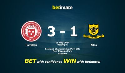 Hamilton vs. Alloa Vorhersage, Quoten und Wetttipps 05.11.2024