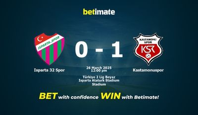 Isparta 32 Spor vs. Kastamonuspor Vorhersage, Quoten und Wetttipps 26.03.2025