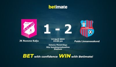 JK Nomme Kalju vs. Paide Linnameeskond Vorhersage, Quoten und Wetttipps 14.04.2024