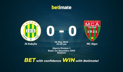 JS Kabylie vs. MC Alger Vorhersage, Quoten und Wetttipps 26.05.2024