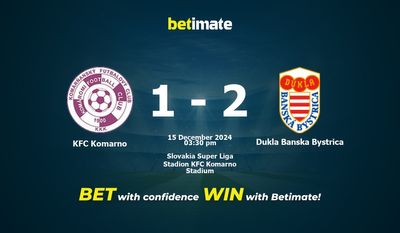 KFC Komarno gegen Dukla Banska Bystrica Vorhersage, Quoten und Wetttipps 15.12.2024