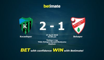 Kocaelispor vs. Boluspor Vorhersage, Quoten und Wetttipps 27.04.2025