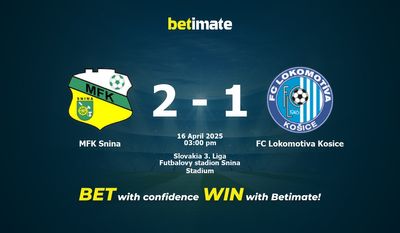 MFK Snina vs. FC Lokomotiva Kosice Vorhersage, Quoten & Wetttipps 16.04.2025