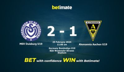 MSV Duisburg U19 vs. Alemannia Aachen U19 Vorhersage, Quoten & Wetttipps 25.02.2024