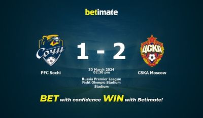 PFC Sotschi vs. ZSKA Moskau Vorhersage, Quoten und Wetttipps 30.03.2024