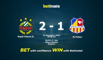 Rapid Wien II vs. St. Pölten Prognose, Quoten & Wetttipps 22.11.2024