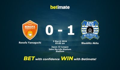 Renofa Yamaguchi gegen Blaublitz Akita Vorhersage, Quoten und Wetttipps 03.03.2024