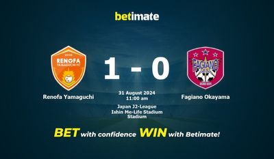 Renofa Yamaguchi vs. Fagiano Okayama – Vorhersage, Quoten und Wetttipps 31.08.2024