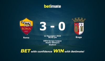 Roma vs. Braga – Vorhersage, Quoten und Wetttipps 12.12.2024