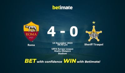 Roma vs. Sheriff Tiraspol Vorhersage, Quoten und Wetttipps 14.12.2023
