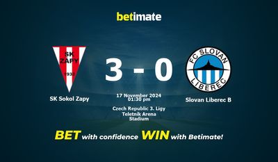 SK Sokol Zapy gegen Slovan Liberec B Vorhersage, Quoten und Wetttipps 17.11.2024