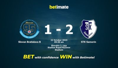 Slovan Bratislava B gegen STK Samorin Vorhersage, Quoten und Wetttipps 22.10.2023