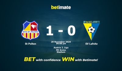 St. Pölten vs. SV Lafnitz Prognose, Quoten und Wetttipps 29.11.2024