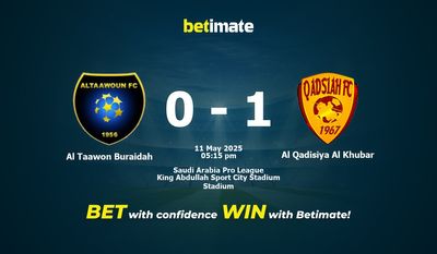 Al Taawon Buraidah vs Al Qadisiya Al Khubar Forudsigelse, odds og væddemål 05/11/2025