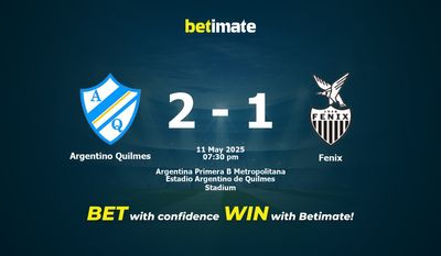 Argentino Quilmes vs Fenix Forudsigelse, odds og spiltips 11/05/2025