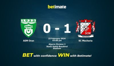 ASM Oran vs SC Mecheria Forudsigelse, odds og væddemål 23/02/2024