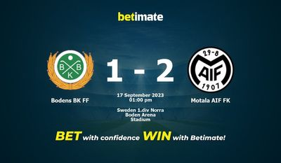 Bodens BK FF vs Motala AIF FK Forudsigelse, odds og væddemål 17/09/2023