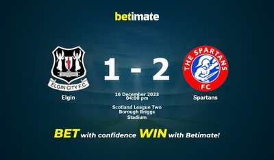 Elgin vs Spartans Forudsigelse, odds og væddemål 16/12/2023