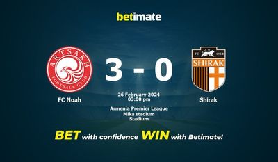 FC Noah vs Shirak Forudsigelse, odds og væddemål 26/02/2024