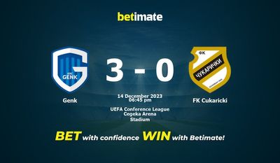 Genk vs FK Cukaricki Forudsigelse, odds og væddemål 14/12/2023