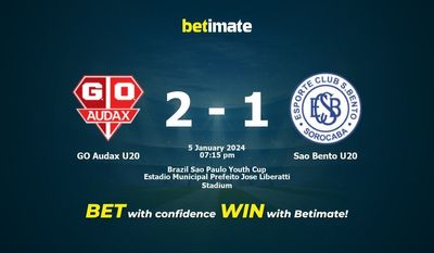 GO Audax U20 vs Sao Bento U20 Forudsigelse, odds og væddemål 01/05/2024