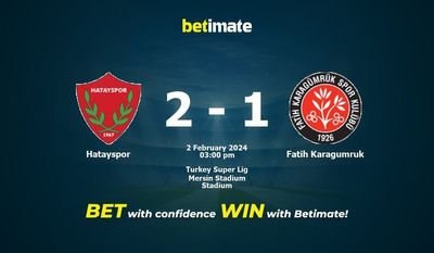 Hatayspor vs Fatih Karagumruk Forudsigelse, odds og væddemål 02/02/2024
