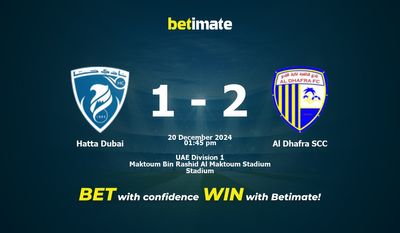 Hatta Dubai vs Al Dhafra SCC forudsigelse, odds og væddemål 20/12/2024