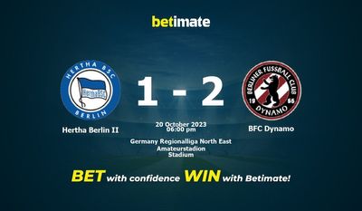 Hertha Berlin II vs BFC Dynamo Forudsigelse, odds og væddemål 20/10/2023