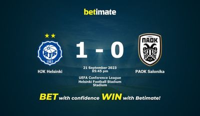 HJK Helsinki vs PAOK Salonika Forudsigelse, odds og væddemål 21/09/2023