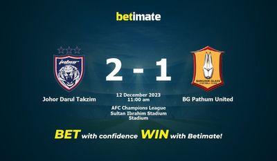 Johor Darul Takzim vs BG Pathum United Forudsigelser, odds og væddemål 12/12/2023