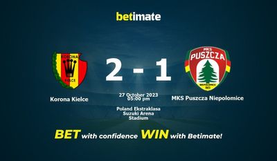 Korona Kielce vs MKS Puszcza Niepolomice Forudsigelse, odds og væddemål 27/10/2023