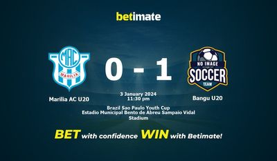 Marilia AC U20 vs Bangu U20 Forudsigelse, odds og væddemål 01/03/2024