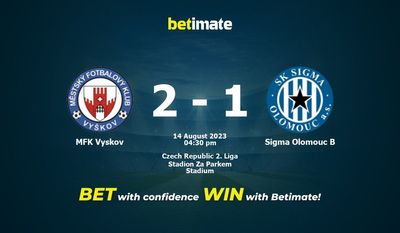 MFK Vyskov vs Sigma Olomouc B Forudsigelse, odds og væddemålstips 14/08/2023