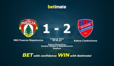 MKS Puszcza Niepolomice vs Rakow Czestochowa Forudsigelse, odds og væddemål 03/09/2024