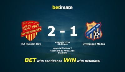 NA Hussein Dey vs Olympique Medea Forudsigelse, odds og væddemål 03/04/2024