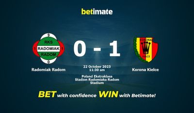 Radomiak Radom vs Korona Kielce Forudsigelse, odds og væddemål 22/10/2023