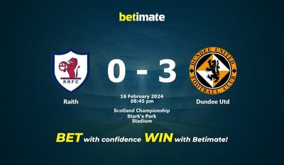 Raith vs Dundee Utd Forudsigelse, odds og væddemålstips 16/02/2024