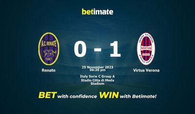 Renate vs Virtus Verona Forudsigelse, odds og væddemål 25/11/2023