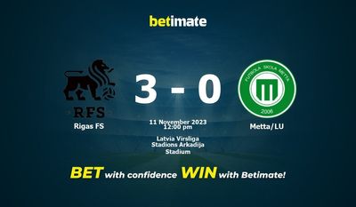 Rigas FS vs Metta/LU Forudsigelse, odds og væddemål 11/11/2023