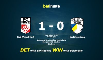 Rot-Weiss Erfurt vs Carl Zeiss Jena Forudsigelse, odds og væddemål 10/01/2023